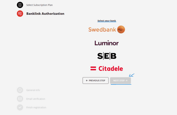 Banklink Authorization Step