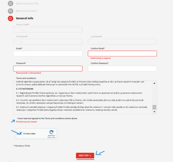 General Info Step